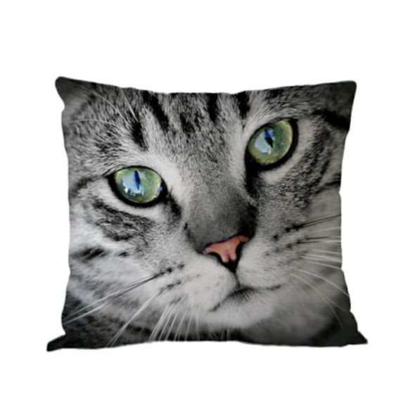 Kitty Cat Face Design Zippered Pillowcase for Accent Pillow 17.7" x 17.7" - Picture 1 of 4